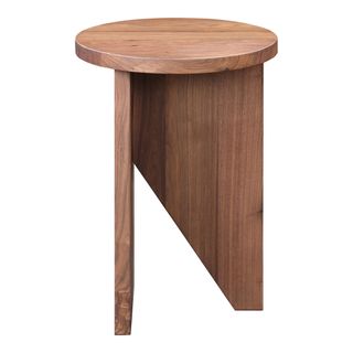Angled Base Wood Side Table