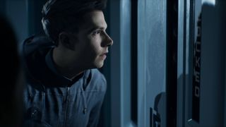 Carter looking through a locked door in Directive 8020