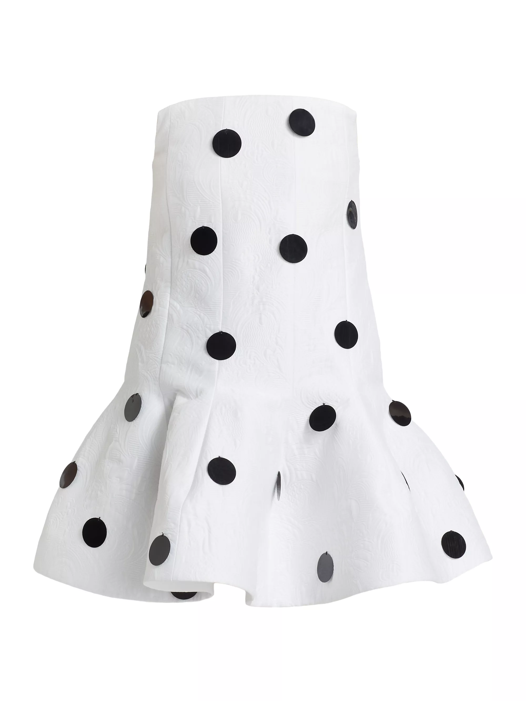 Polka Dot Brocade Flounce Minidress