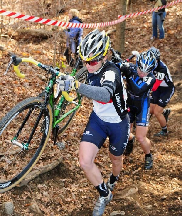 Andrea Smith (Minuteman Road Club) on a steep run-up.