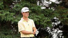 Jackson Koivun prepares to hit a drive during round three of the 2026 3M Open