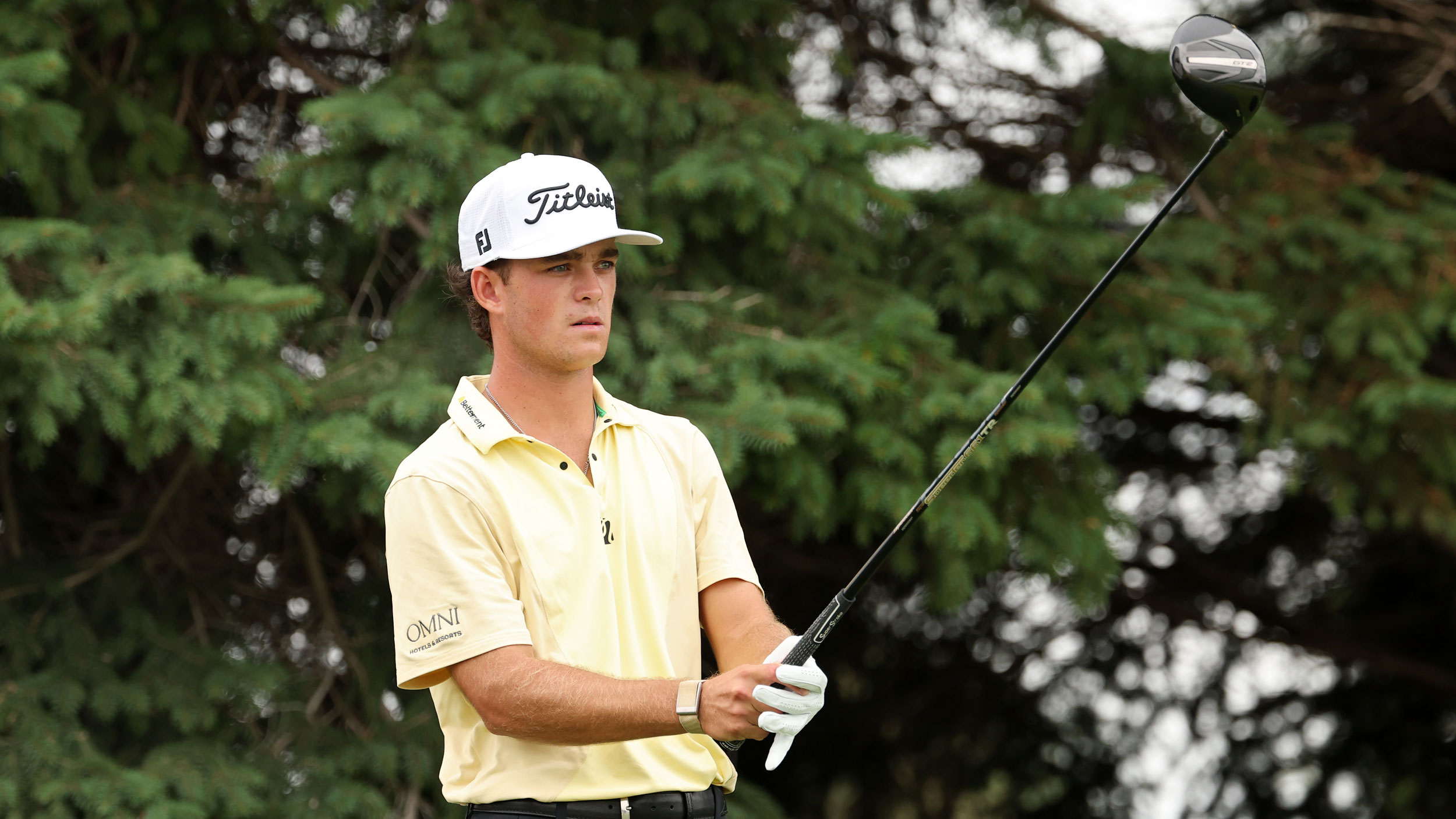 Jackson Koivun prepares to hit a drive during round three of the 2026 3M Open