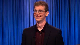 Drew Basile smiles on Jeopardy!