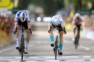 Kasper Asgreen wins Tour de France stage with a bike throw
