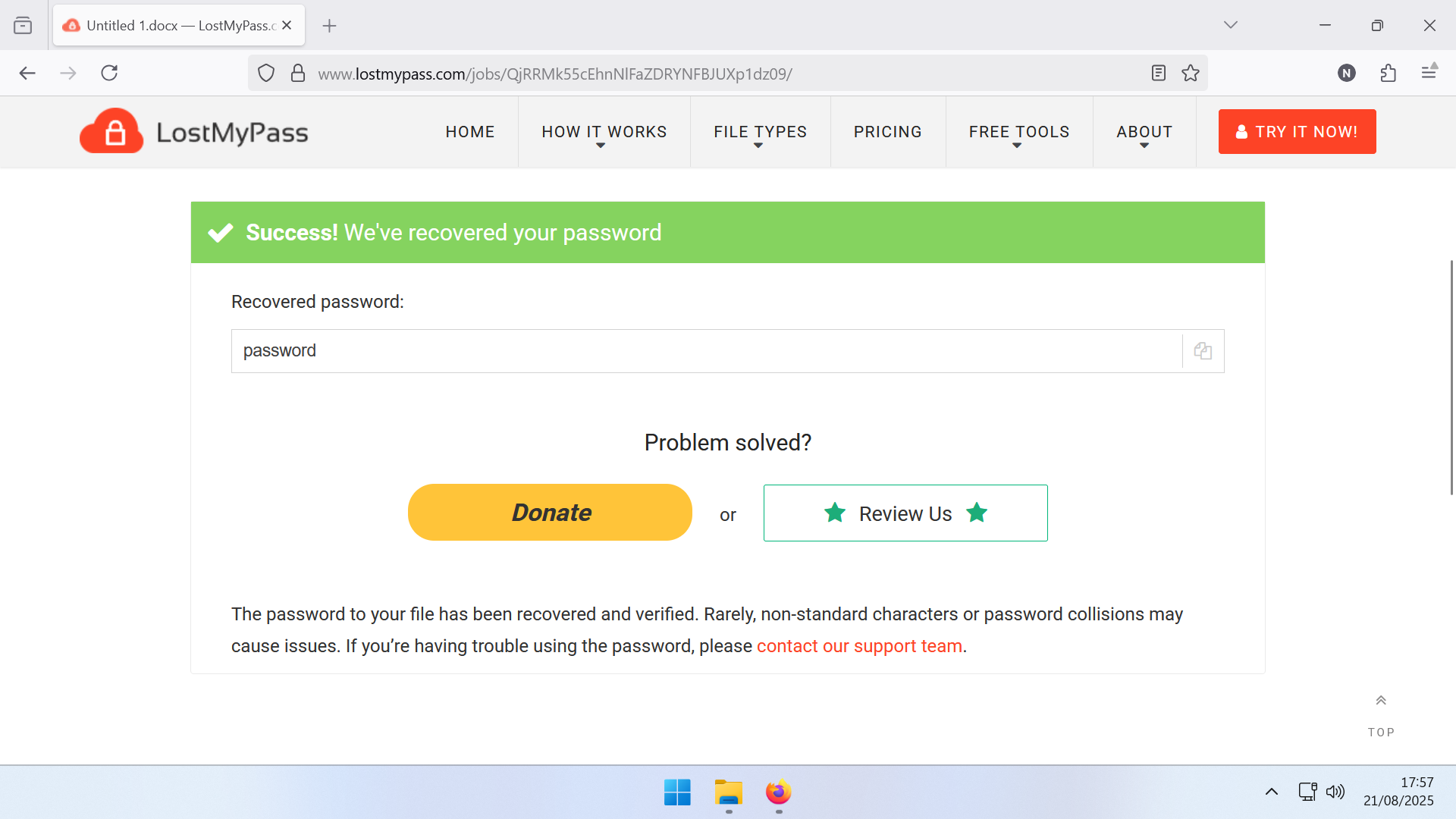LostMyPass password recovery tool