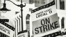 Worker strike signs