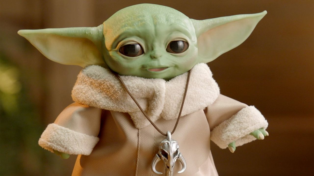 A new animatronic "Baby Yoda" figure, which is set to hit shelves later in 2020.