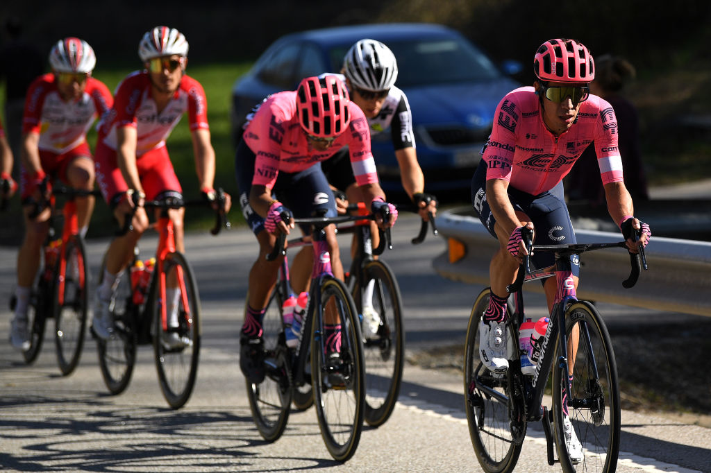 VALLTER 2000 SETCASES VALL CAMPRODON SPAIN MARCH 24 Rigoberto Uran Uran of Colombia and Team EF Education Nippo during the 100th Volta Ciclista a Catalunya 2021 Stage 3 a 2031km stage from Canal Olmpic de Catalunya to Vallter 2000 Setcases Vall Camprodon 2125m VoltaCatalunya100 on March 24 2021 in Vallter 2000 Setcases Vall Camprodon Spain Photo by David RamosGetty Images
