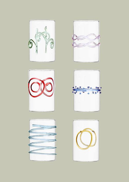 Ichendorf | Handmade Borosilicate Shot Glasses Deco' Arlecchino - Set of 6