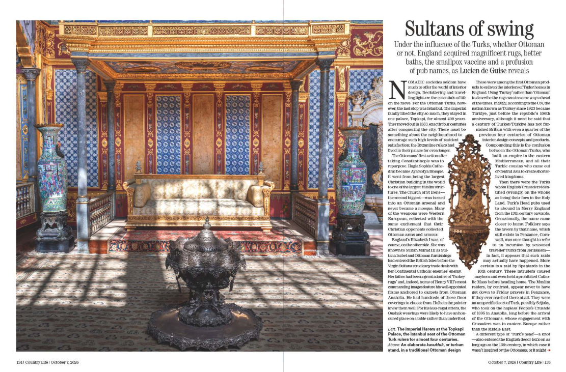 Spreads from the most recent issue of Country Life. A richer magazine you have never seen. Go and buy an issue.