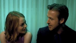 Ryan Gosling and Emma Stone playing piano together in La La Land