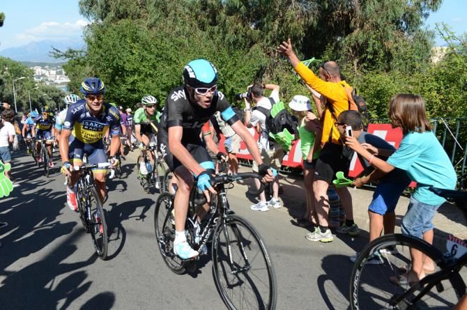 Chris Froome (Team Sky) on the final climb