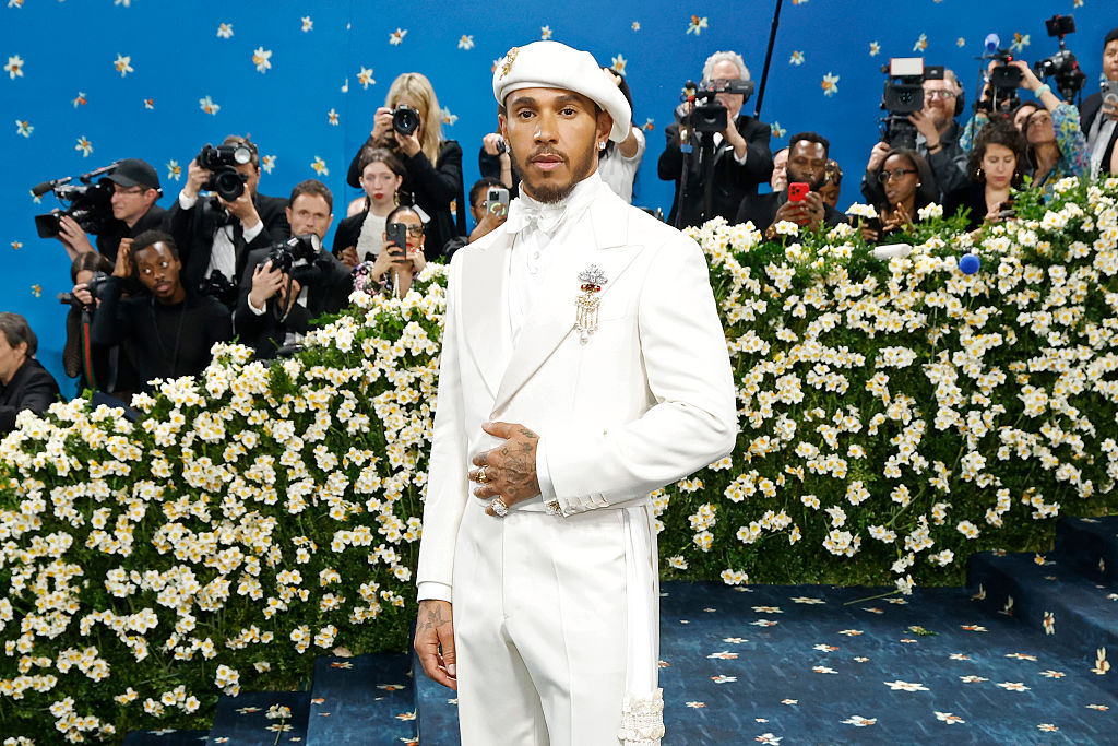 Lewis Hamilton attends "Superfine: Tailoring Black Style", the 2025 Costume Institute Benefit, at Metropolitan Museum of Art on May 05, 2025 in New York City