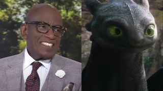 Al Roker screenshot and Toothless in live-action How To Train Your Dragon