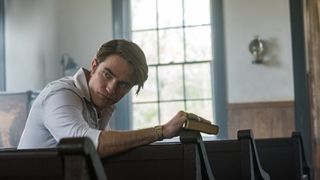 Robert Pattinson as Preston Teagardin in The Devil All the Time on Netflix.