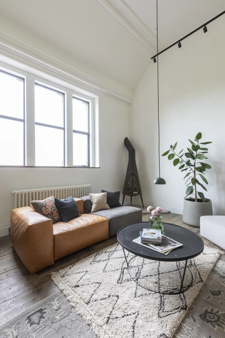 Grey and white living room