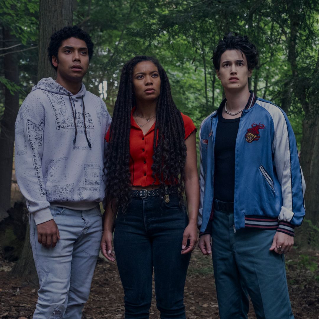Chance Perdomo (Andre Anderson), Jaz Sinclair (Marie Moreau), Derek Luh (Jordan Li) in &#039;Gen V.&#039;
