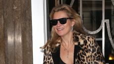 Kate Moss seen leaving Claridges Hotel on September 22, 2015 in London, England.