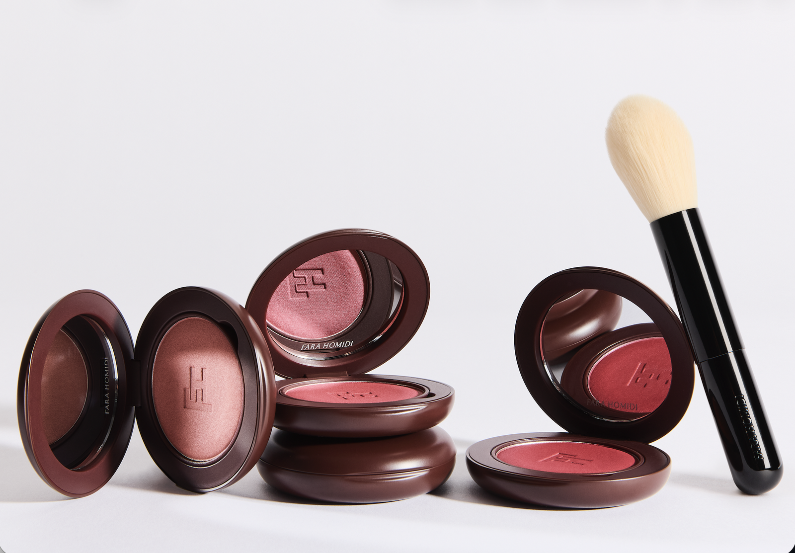 Beauty products and make-up brush