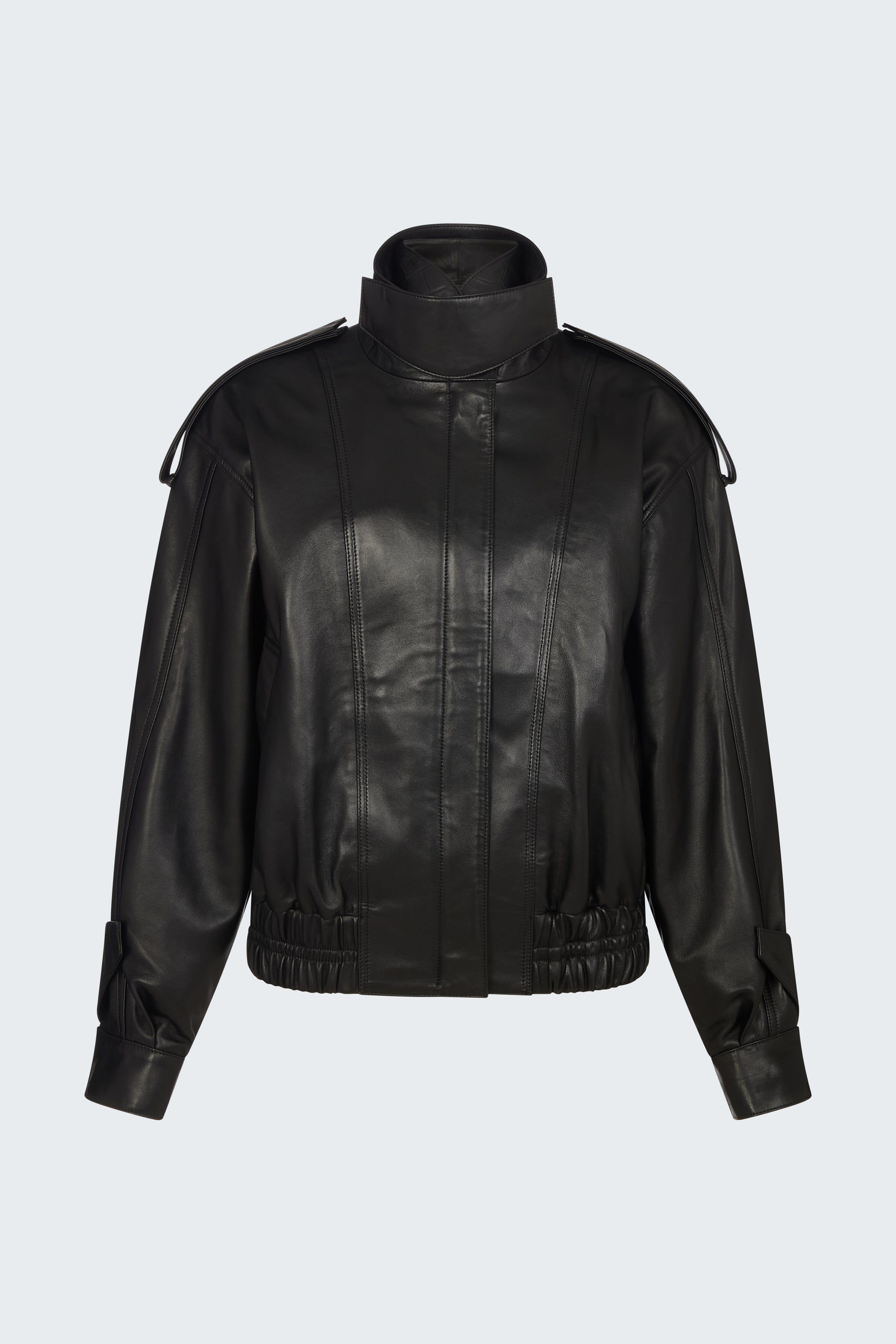 Fiona Leather Bomber - Xxs / Black