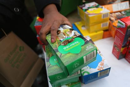 Boxes of Girl Scout cookies.