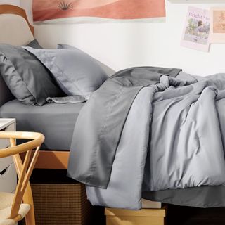 Bedsure Extra Long Twin XL Comforter Set on a bed.