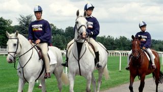 Princess Anne, Peter Phillips and Zara Tindall on horseback