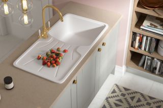 an example of an inset sink from wren kitchens