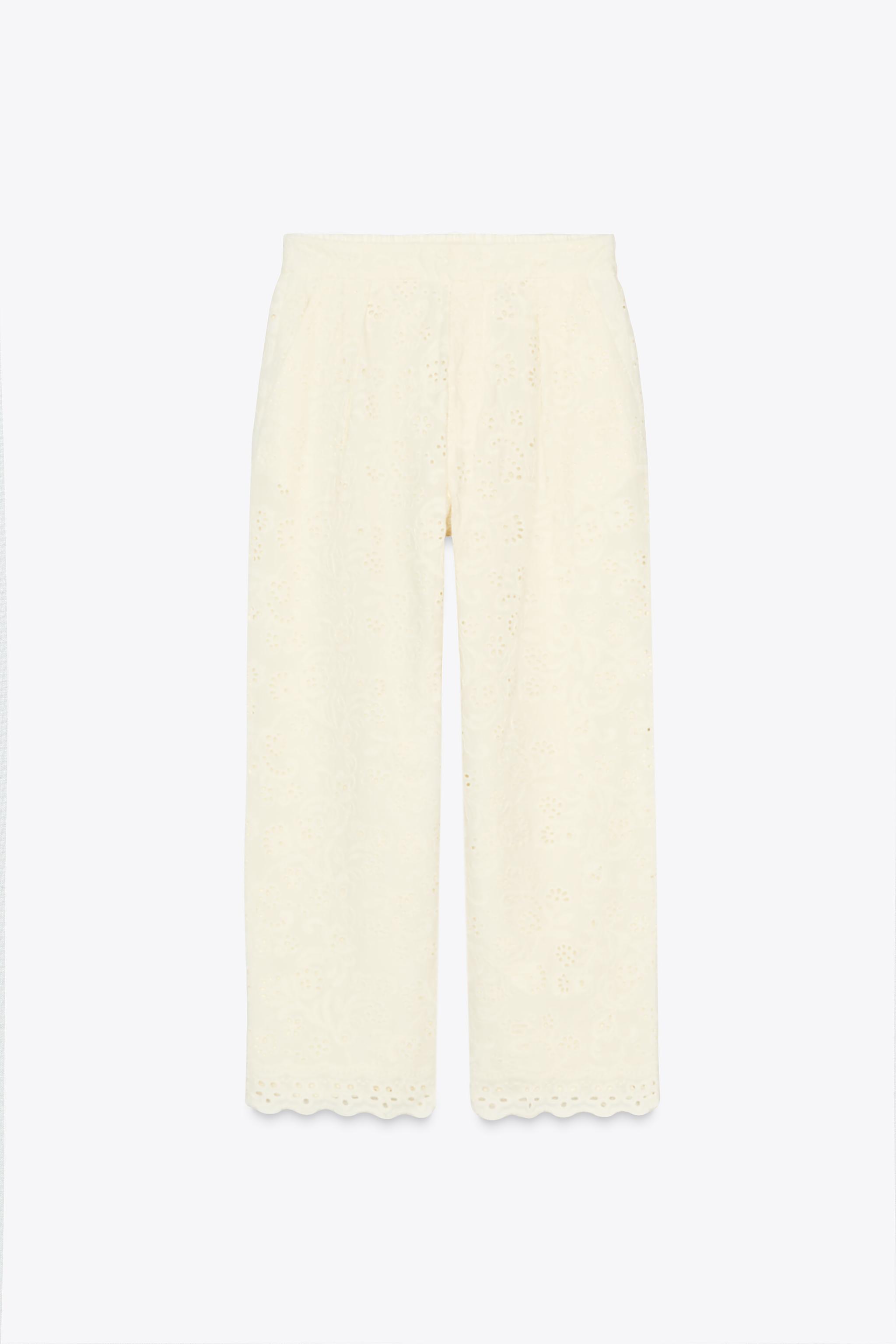 Zw Collection Pants With Perforated Embroidery