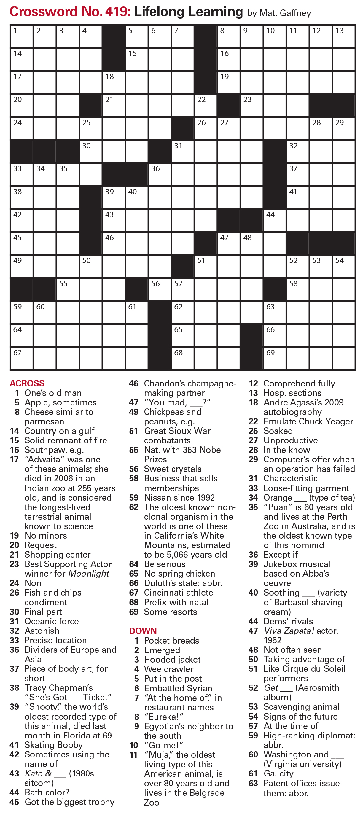 Crossword puzzle