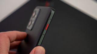 The red key on the side of the ThinkPhone by Motorola