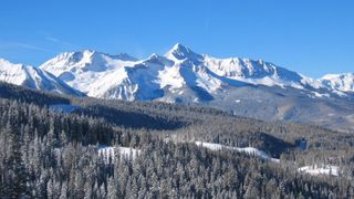 Telluride mountains covered in snow