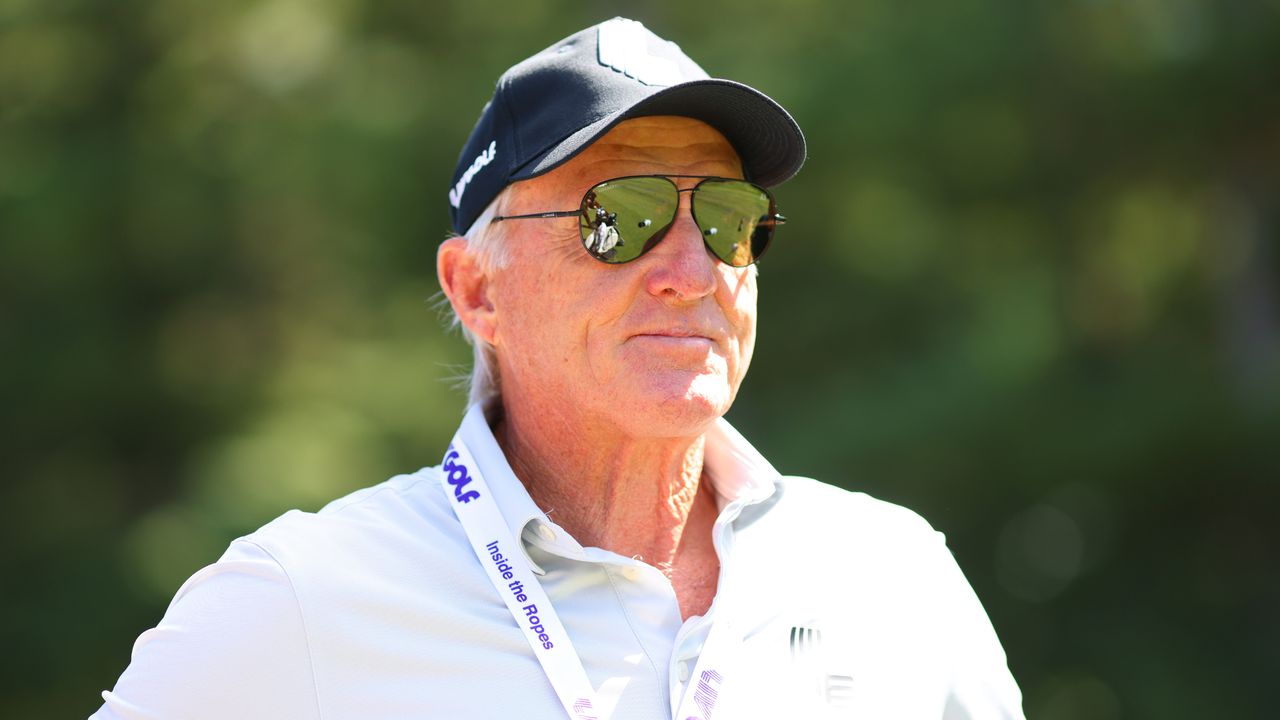 Greg Norman during the Boston LIV Golf Invitational Series tournament