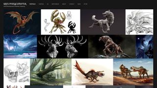 Pfeilschiefters porteføljeside gjør en god jobb med å vise frem henne.creature designs