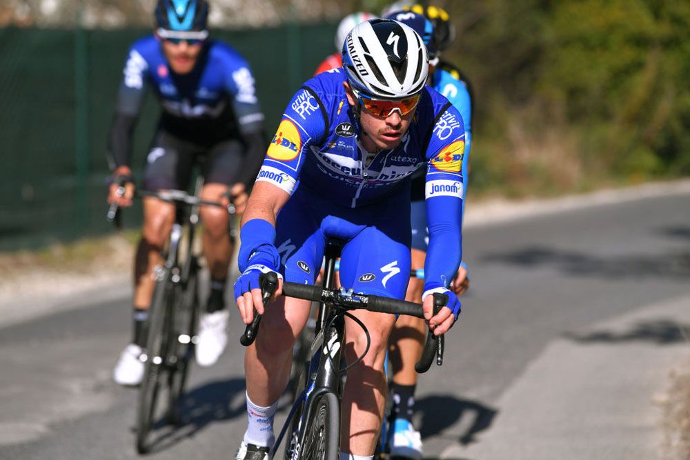R&eacute;mi Cavagna on the attack for Deceuninck-QuickStep at the Tour de la Provence
