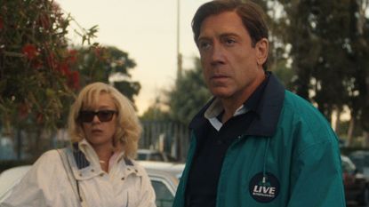 Chloë Sevigny as Kitty Menendez, Javier Bardem as Jose Menendez in episode 204 of Monsters: The Lyle And Erik Menendez Story.