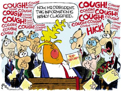 Political Cartoon U.S. Classified Information Trump