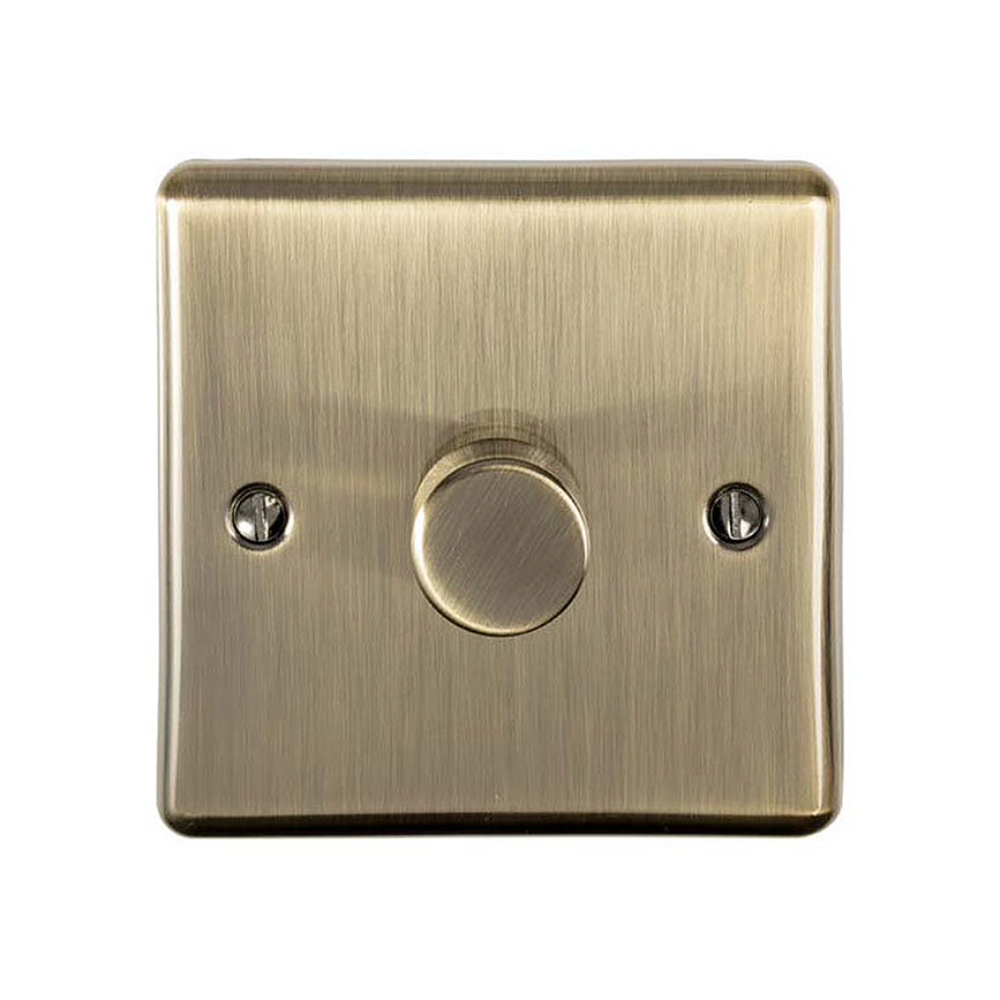 Ellis &amp;amp; Co 1 Gang 400W LED Dimmer Switch Antique Brass
