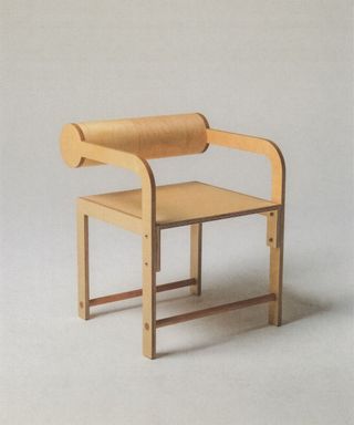 Waka Waka plywood armchair with cylinder back