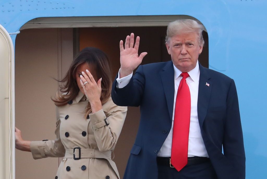 The Trumps arrive in Belgium