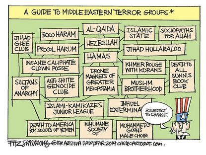Editorial cartoon world Mideast terrorism