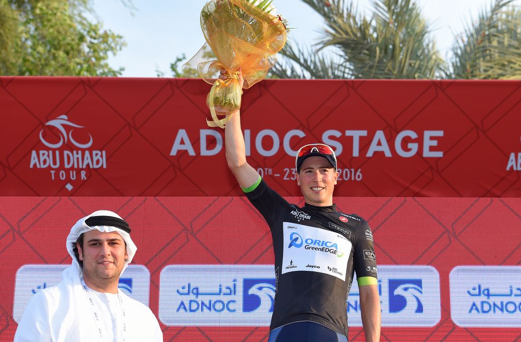 Keukeleire explains OricaBike Exchange day out front at the Abu Dhabi Tour Cyclingnews