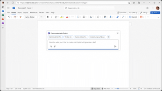 Copilot in Word will be able to generate paragraphs or full text