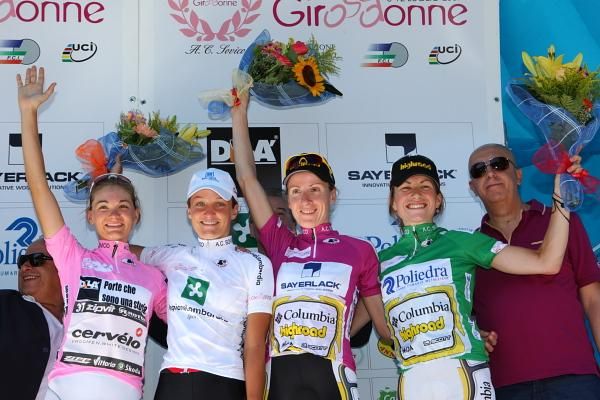 Claudia Hausler (Cervelo TestTeam), Lizzie Armitstead (Lotto Belisol), Judith Arndt (Team Columbia HTC Women), Mara Abbott (Team Columbia HTC Women).