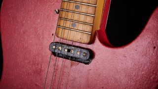 Features lap-steel pickups, pictured above, and the now-familiar six-a-side headstock