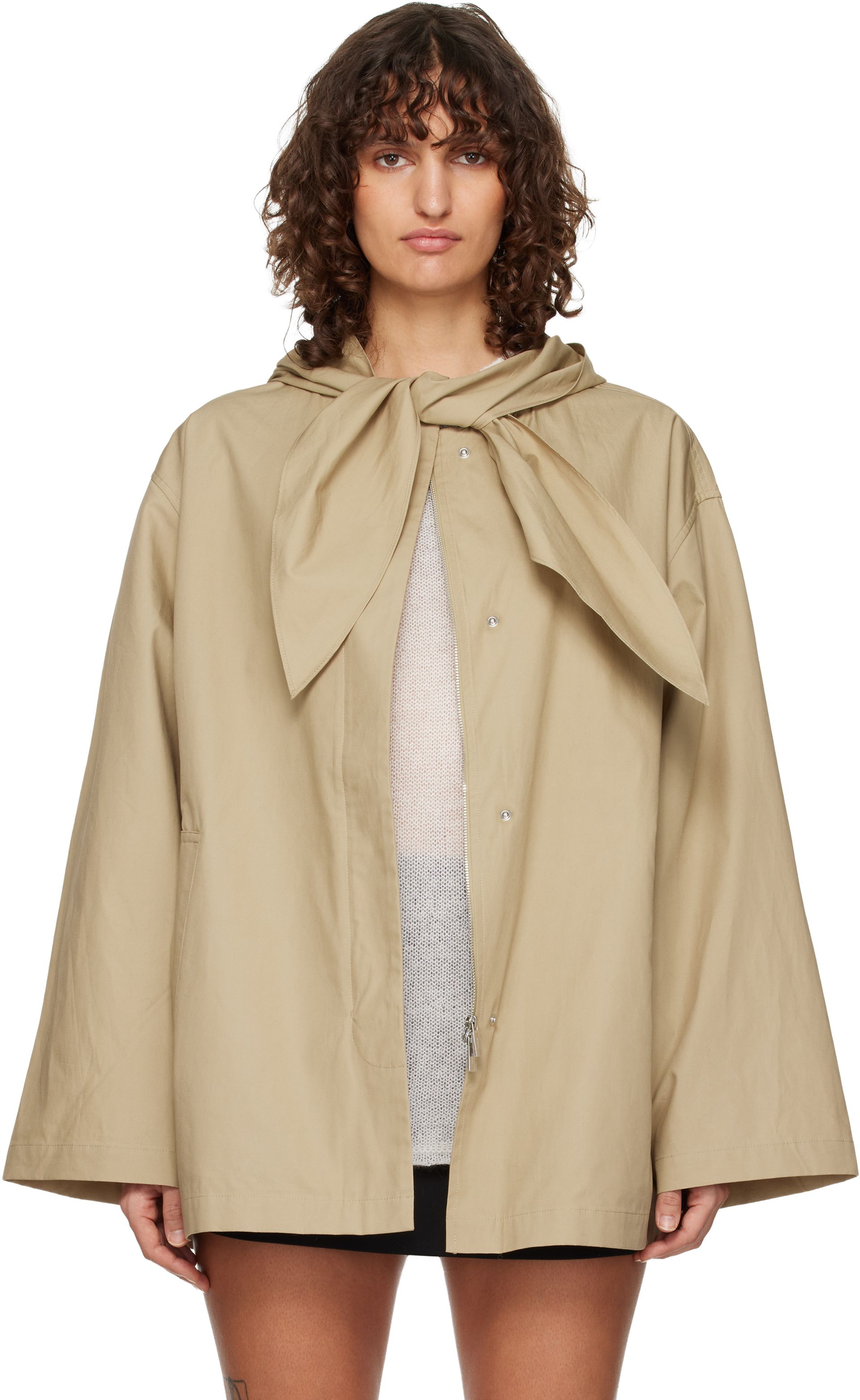 Beige Technical Scarf Jacket