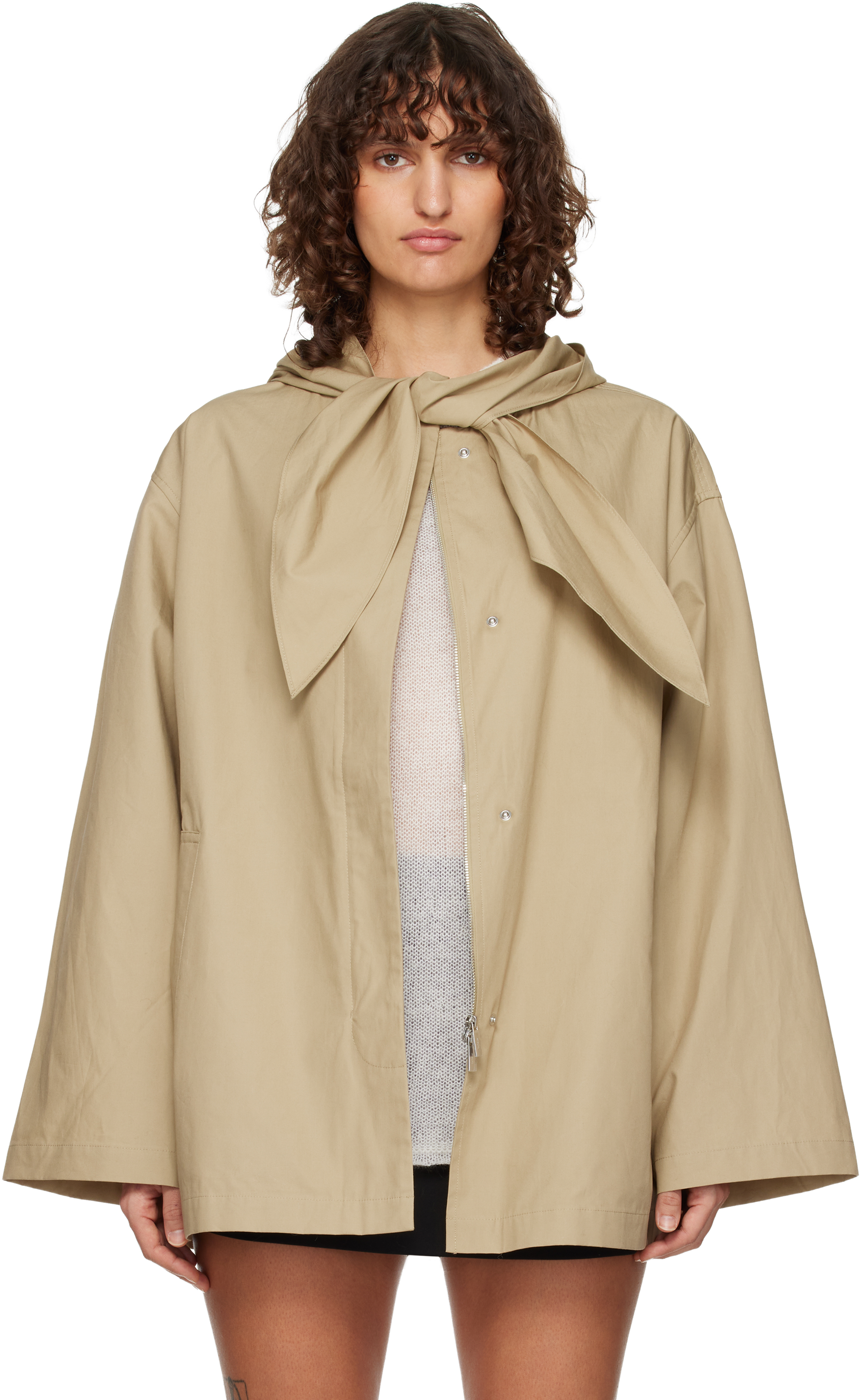 Beige Technical Scarf Jacket