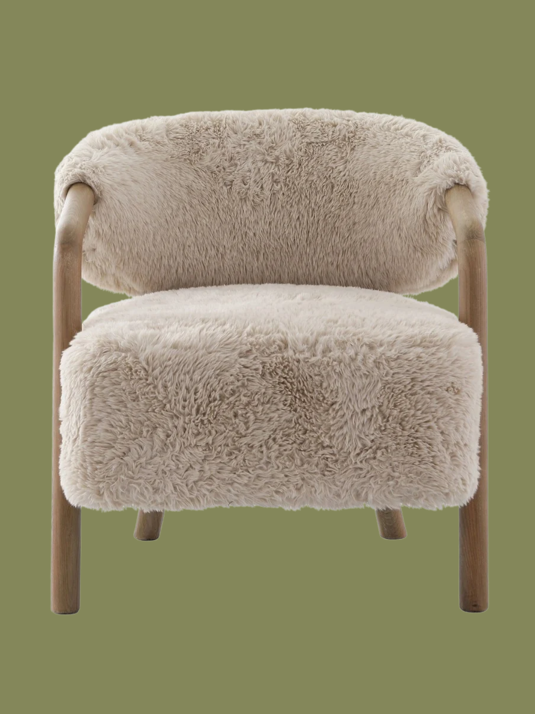 A faux sheepskin accent armchair from KEIICHI