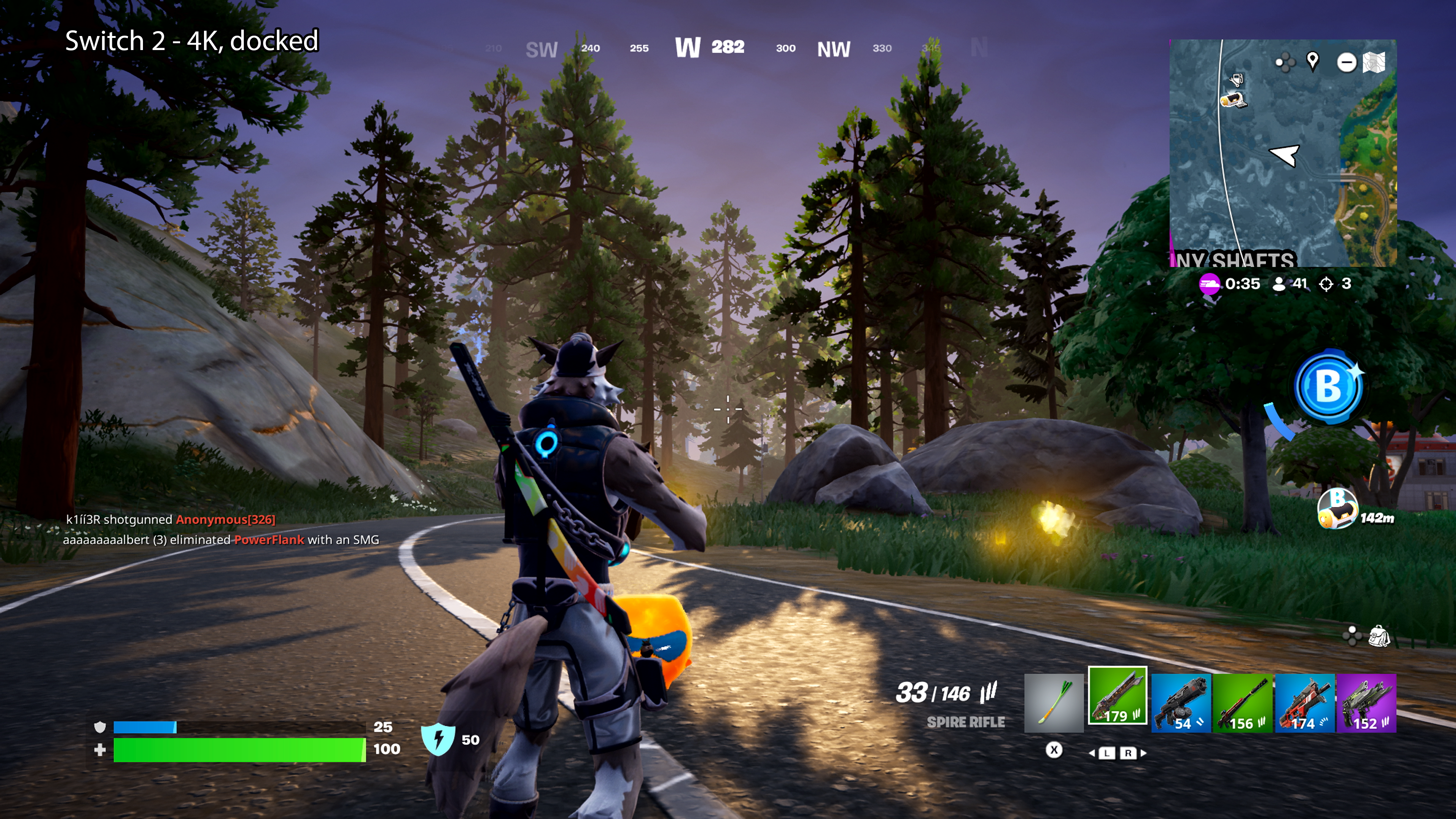 A view of Fortnite on the Nintendo Switch 2