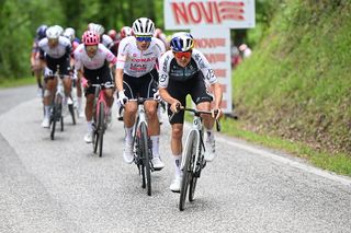 CASTELRAIMONDO ITALY MAY 17 Thomas Pidcock of Great Britain and Team Q365 Pro Cycling attacks during the 108th Giro dItalia 2025 Stage 8 a 197km stage from Giulianova to Castelraimondo UCIWT on May 17 2025 in Castelraimondo Italy Photo by Dario BelingheriGetty Images